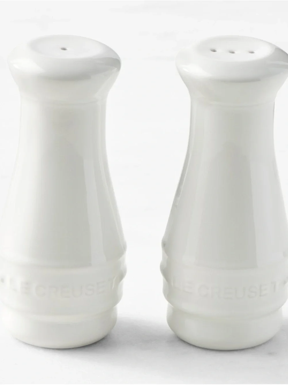 Le Creuset White Ceramic Salt and Pepper Set